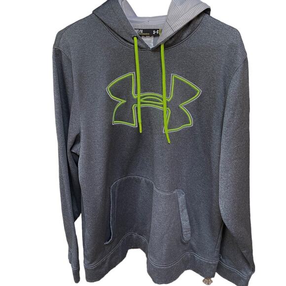 Under Armour Hoodie Men's Gray florescent yellow M - Picture 3 of 4